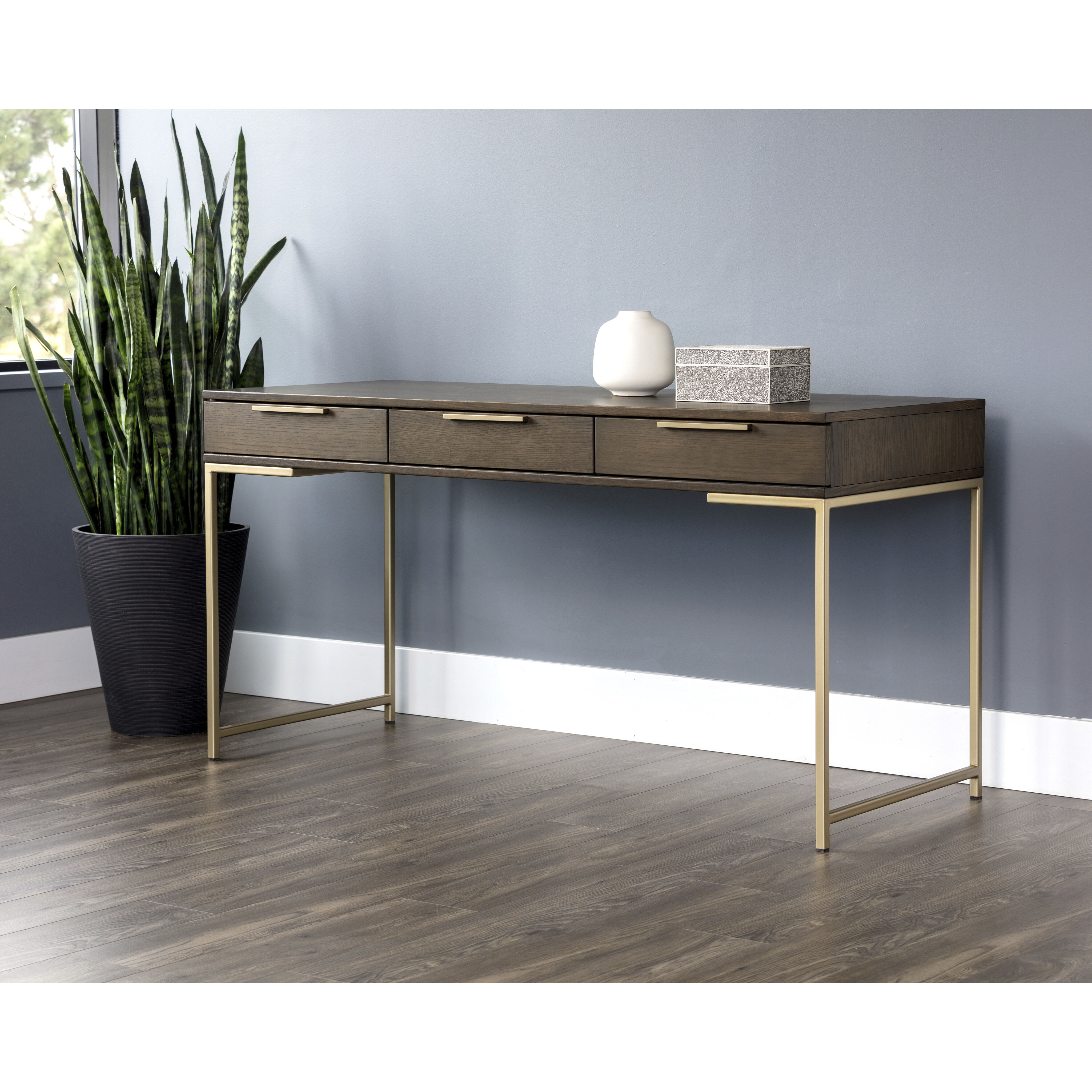 Rebel 59.25 X 23.75 inch Gold / Raw Umber Desk